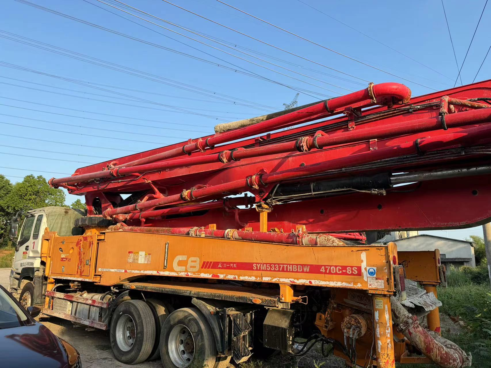 2015 sany boom pump carro bomba de concreto montado en camión de 47 m con chasis isuzu