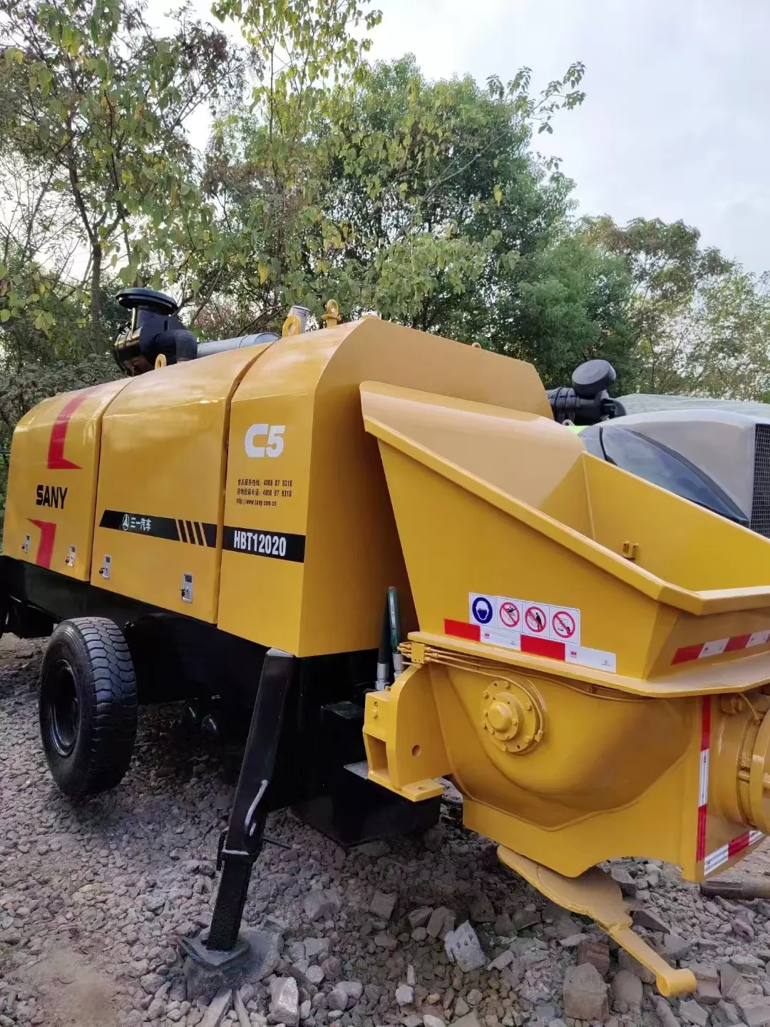 bomba de hormigón para remolque hbt12020 2022, bomba estacionaria usada para construcción