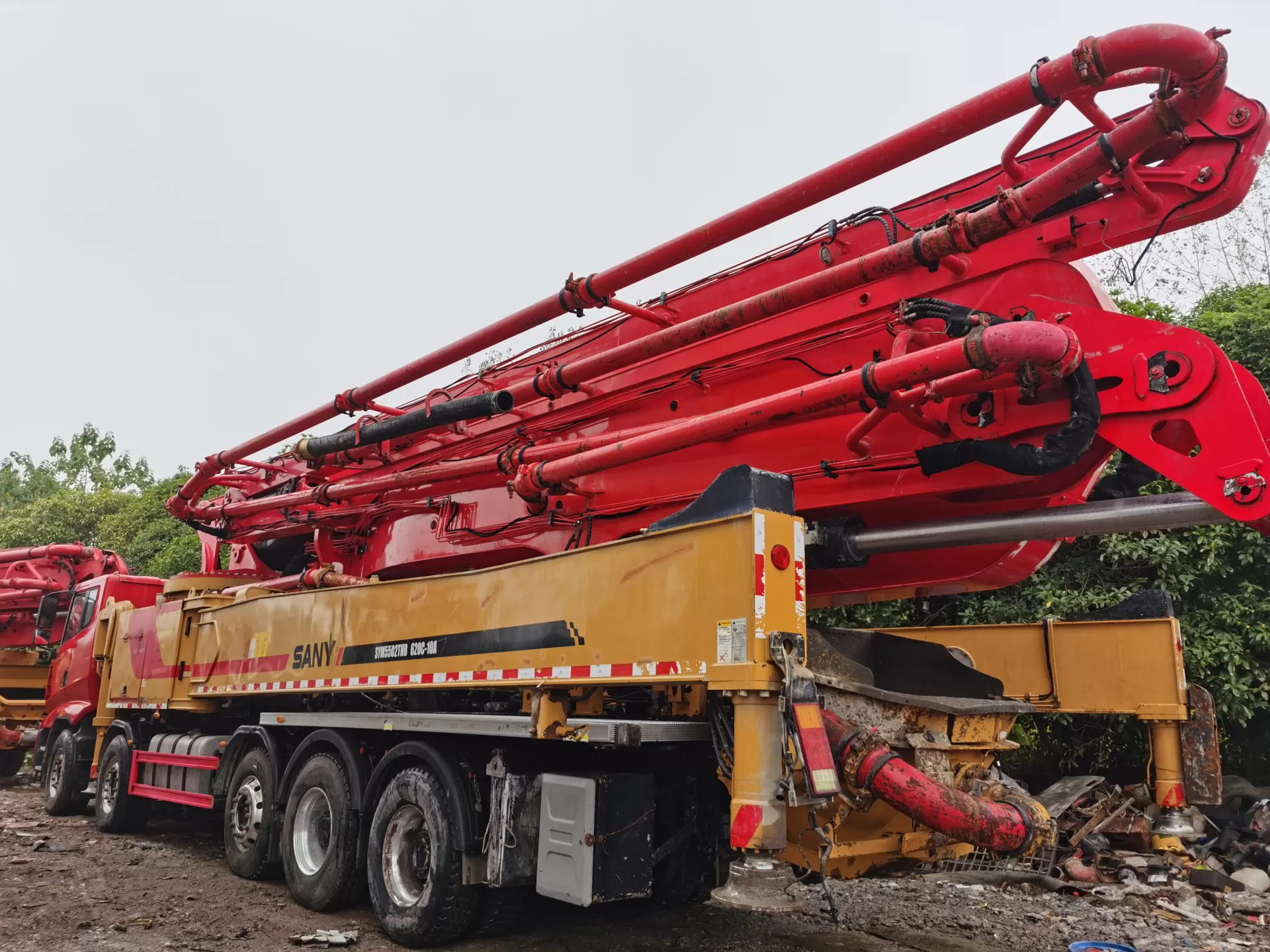 2021 sany boom pump 62m carro bomba de concreto montado en camión sobre chasis sany